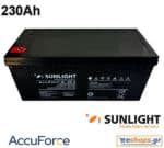 Μπαταρίες SUNLIGHT AccuForce 12V – 230Ah S Solar AGM VRLA BATTERY για Φωτοβολταϊκά συστήματα